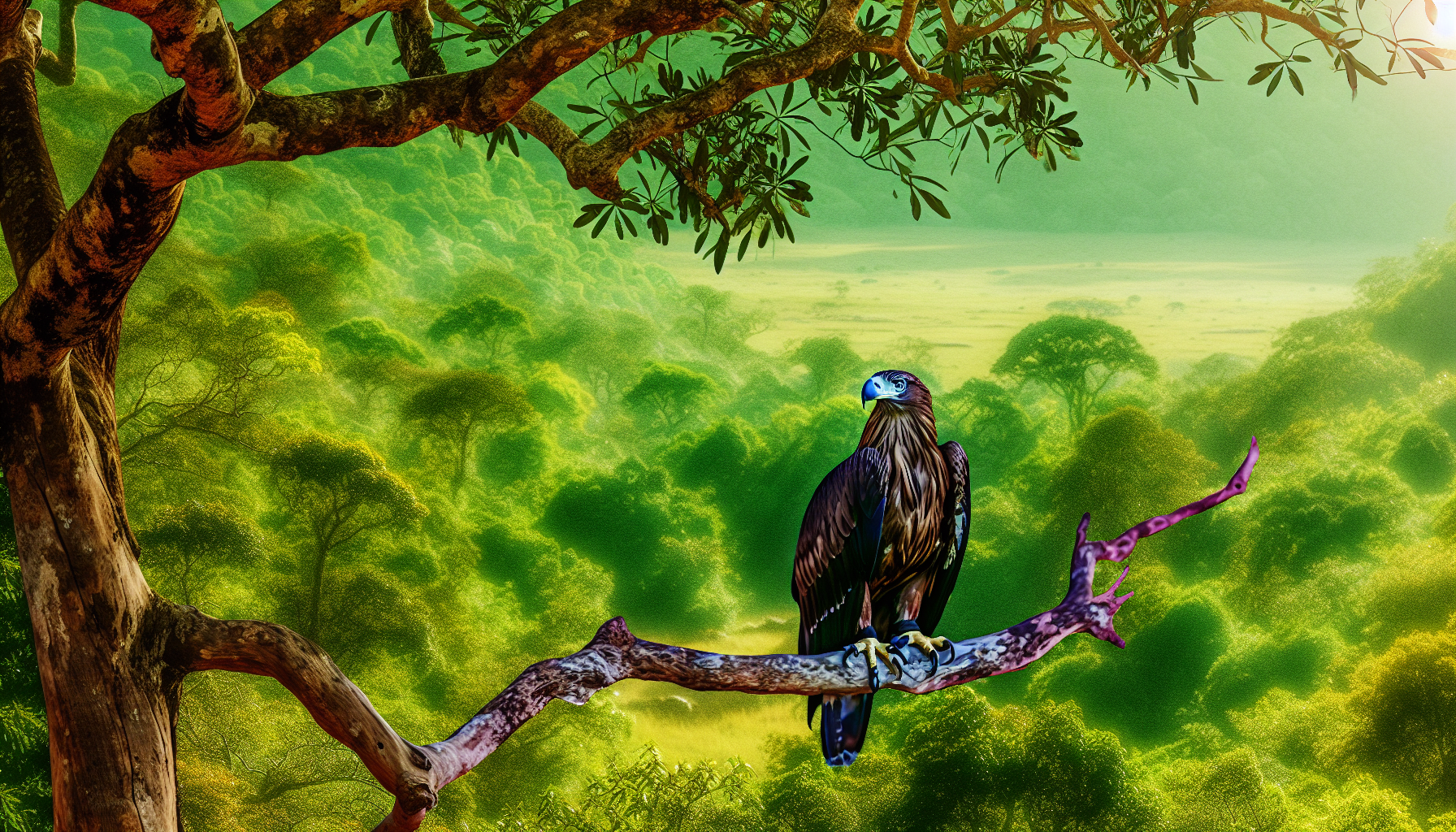 eagle in natural habitat - AI generated illustration for article about Bald Eagle vs Pileated Woodpecker: Complete ID Guide for Forest Birds