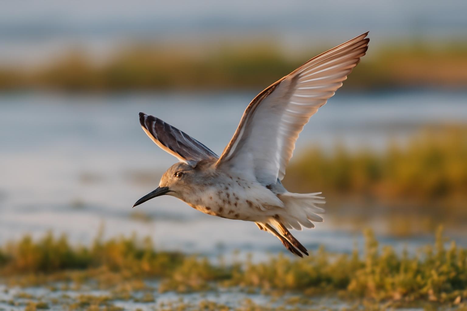 shorebird in natural habitat - AI generated illustration for article about Wet Seasons Reveal More Birds Than Dry Ones