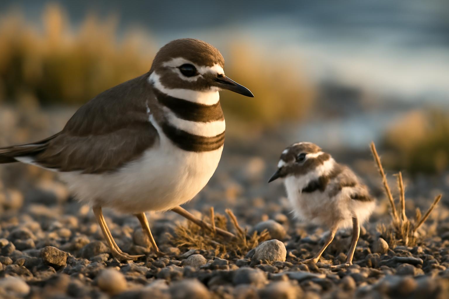 shorebird in natural habitat - AI generated illustration for article about The Behavioral Ecology Behind Raising a Shorebird Chick