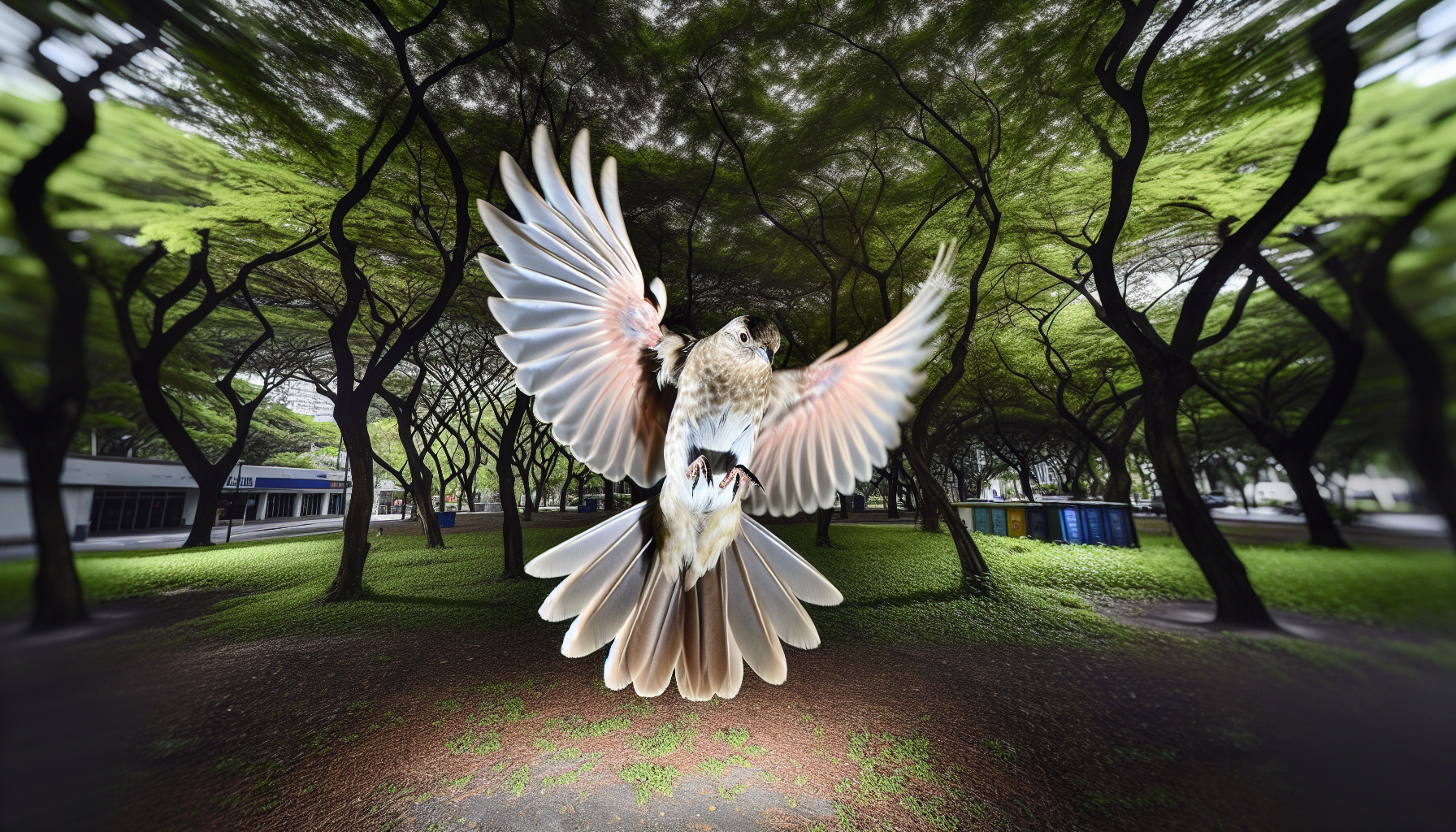 Bird in natural habitat - AI generated illustration for article about How Birds Adapt to Power Lines: Urban Wildlife Behavior Changes