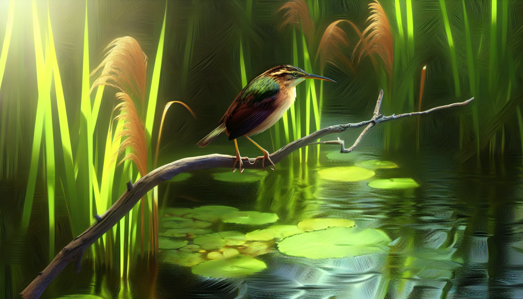 Bird in natural habitat - AI generated illustration for article about Michigan Black Tern Population Crisis: Wetland Restoration Offers Hope