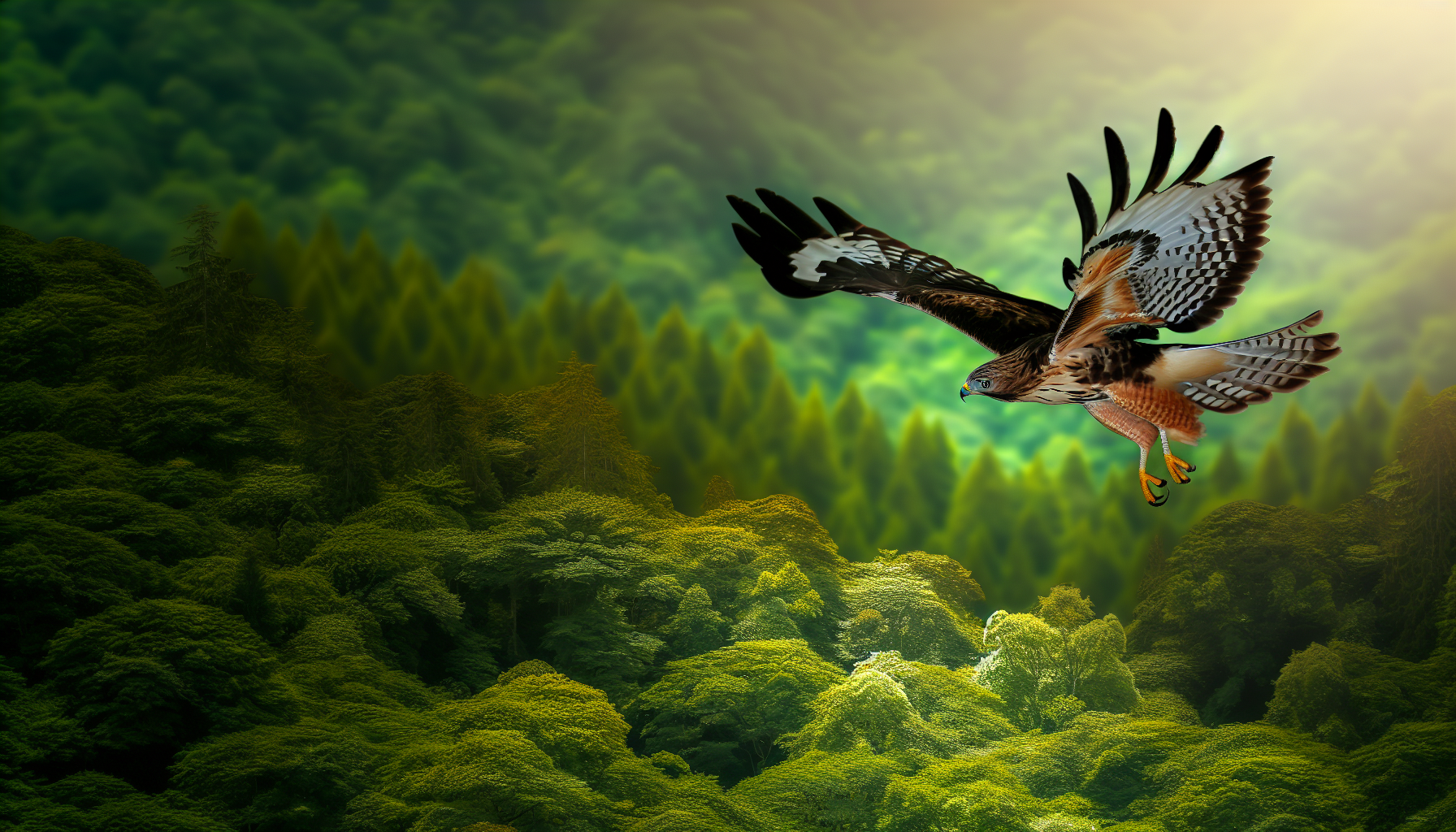 hawk in natural habitat - AI generated illustration for article about Youth Bird Conservation Programs: Training Tomorrow's Ornithologists