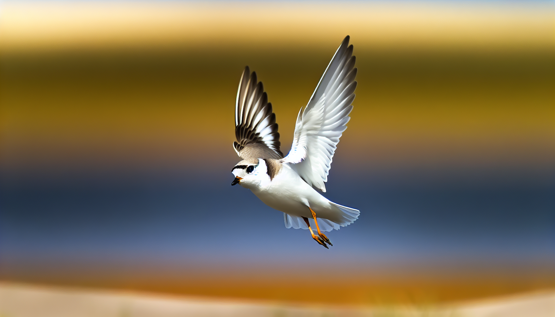 piping plover in natural habitat - AI generated illustration for article about Captive-Bred Piping Plovers Complete 1,000-Mile Migration to Florida