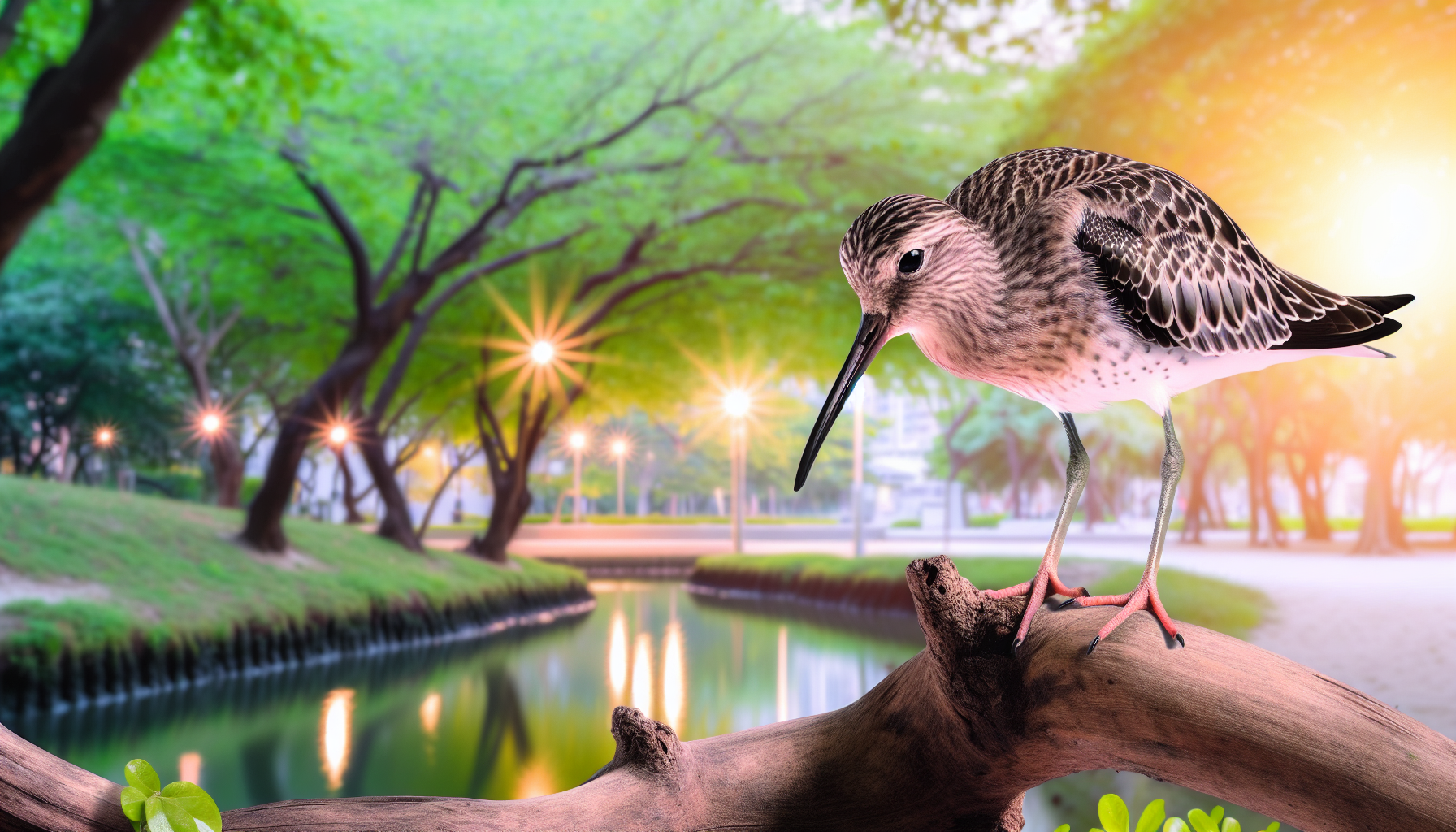 shorebird in natural habitat - AI generated illustration for article about Alaska Urban Birding Guide: Point Woronzof & Arctic Valley Field ID Tips