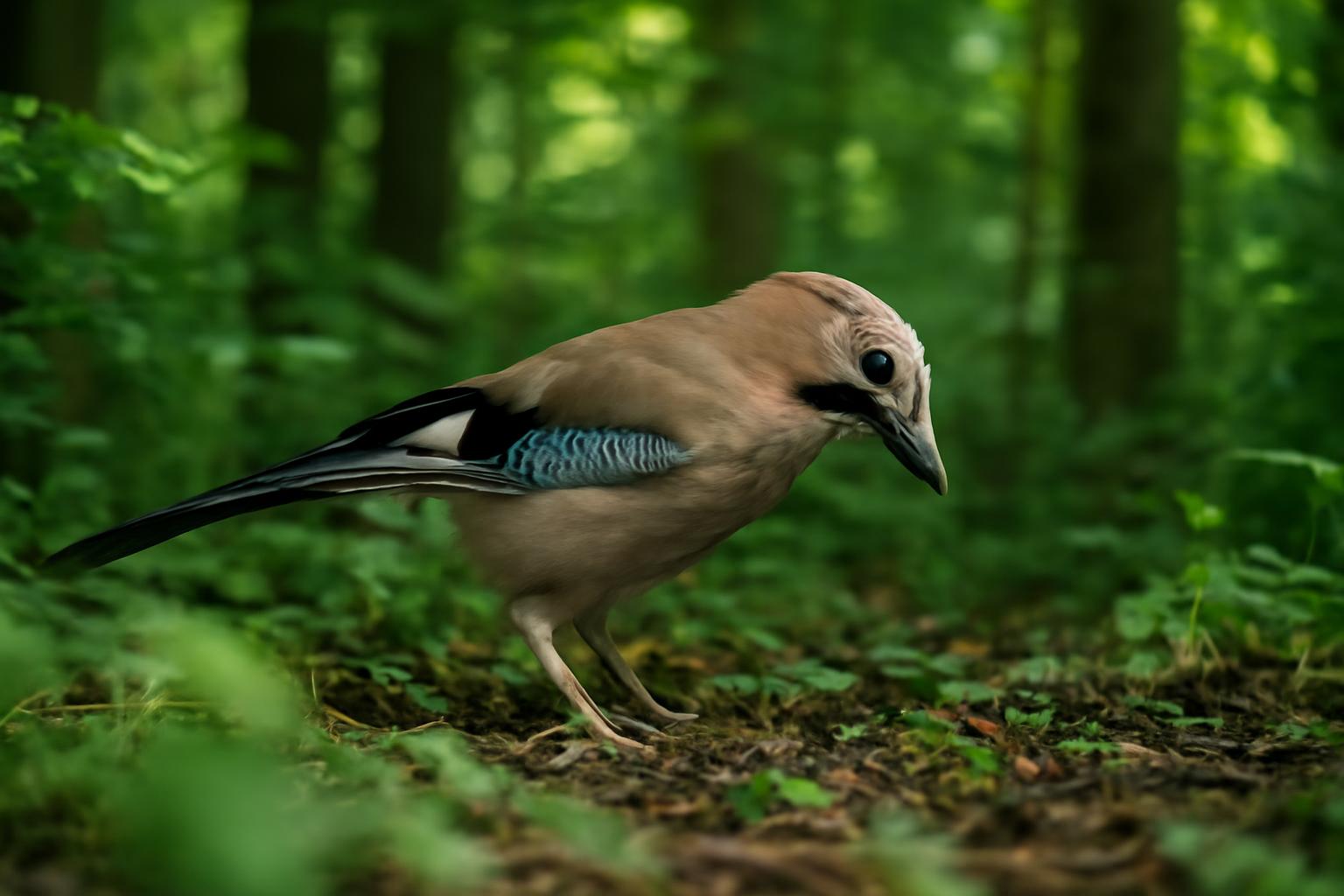 jay in natural habitat - AI generated illustration for article about Rangeland Birds: What Kestrels and Killdeer Reveal