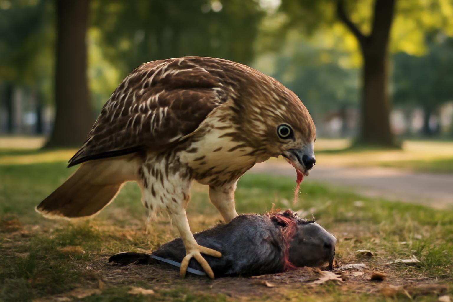 hawk in natural habitat - AI generated illustration for article about Reading Hunger in Birds: ID Clues When Food Gets Scarce