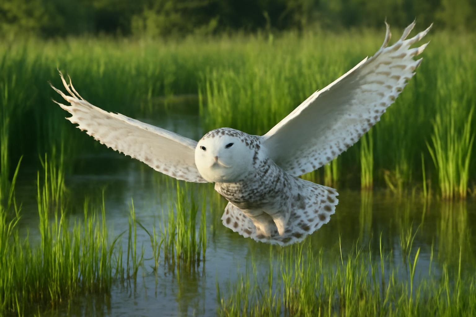 owl in natural habitat - AI generated illustration for article about Wetlands and the Birds That Cannot Afford to Lose Them