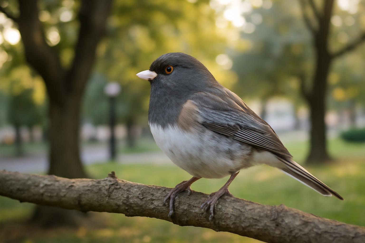 junco in natural habitat - AI generated illustration for article about Dark-eyed Junco, Snowy Egret, Spotted Towhee & Tufted Puffin: Field ID Guide