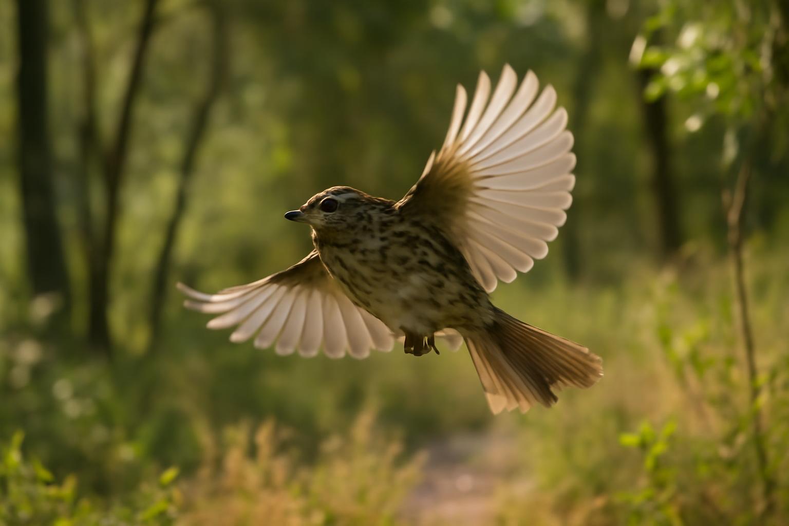 sparrow in natural habitat - AI generated illustration for article about Behavioral Resilience: What Birds Do When Habitat Shrinks