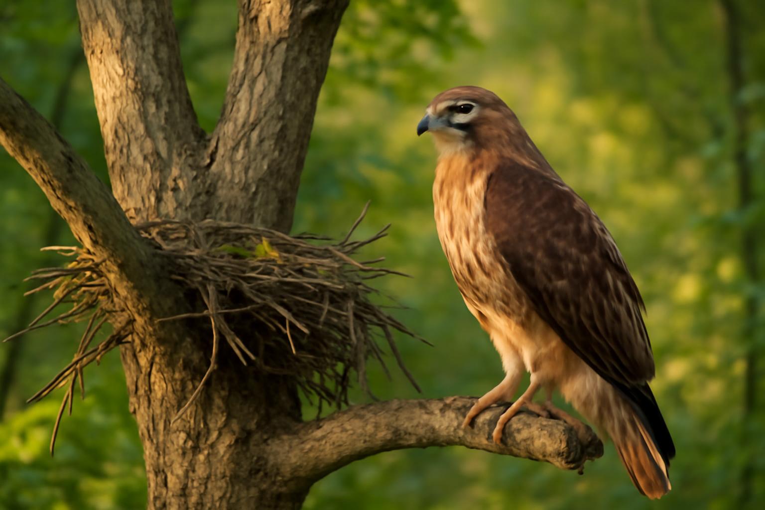hawk in natural habitat - AI generated illustration for article about How to Read Bird Behavior Like a Summer Naturalist