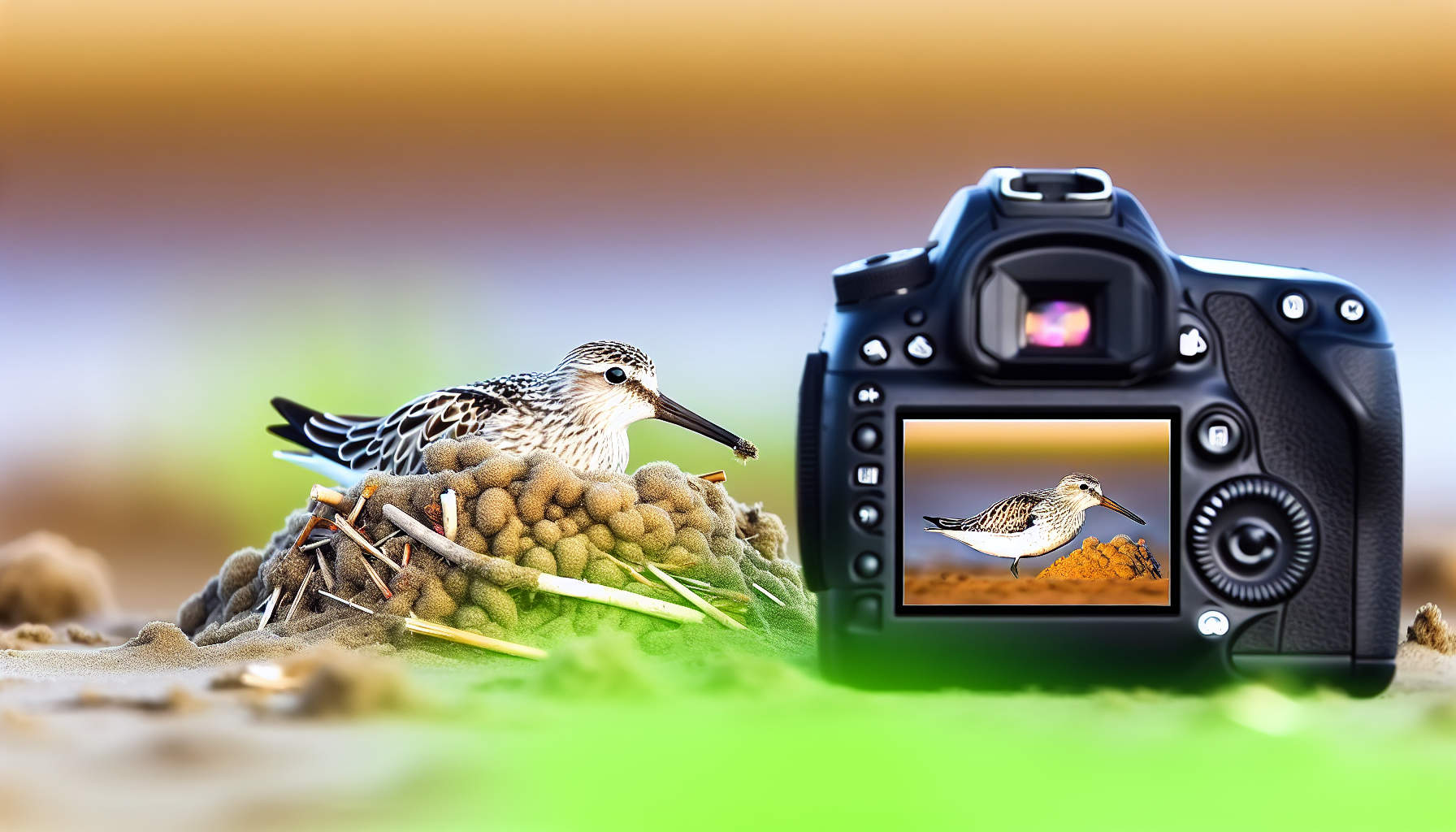 shorebird in natural habitat - AI generated illustration for article about Florida Beach-Nesting Birds: Critical Habitat Protection During Peak Season